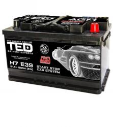 TED Electric Baterie Auto 12V cu Start Stop 81Ah, Pornire 805A Ted Electric TED003829 (A0112686)