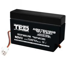 TED Electric Acumulator 12V 0.9Ah cu fir AGM VRLA, TED Electric TED003058 (AC.FI.12V.BK1.0.8.0001)
