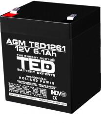 TED Electric Acumulator 12V 6.1Ah F2, AGM VRLA, TED Electric TED003171 (A0058601)