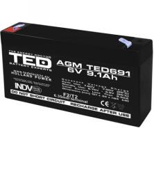 TED Electric Acumulator 6V 9.1Ah F2, AGM VRLA, TED Electric TED002990 (A0058595)