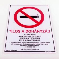 Gungl Dekor Matrica Tilos a dohányzás! fehér többnyelvű A/4 új (220/50) - homeofficeshop