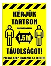 Gungl Dekor Matrica Kérjük tartson minimum 1, 5 m távolságot sárga 16, 5 x 11, 5 cm "K (650/35) - homeofficeshop