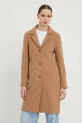 Abercrombie & Fitch kabát gyapjú keverékből barna, átmeneti - barna M - answear - 47 990 Ft