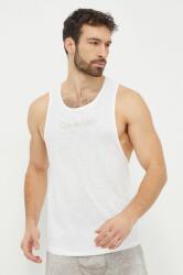 Calvin Klein póló vászonkeverékből fehér - fehér XL
