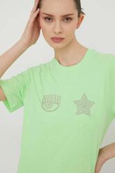 Chiara Ferragni pamut póló EYE STAR női, zöld, 76CBHG01 - zöld M