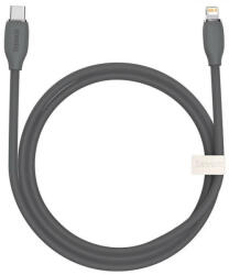  USB Type-C töltő- és adatkábel, Lightning, 120 cm, 20W, gyorstöltés, PD, Baseus Jelly Liquid Silica Gel, CAGD020001, fekete