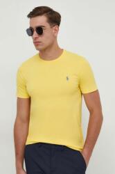 Ralph Lauren pamut póló sárga, férfi, sima - sárga S - answear - 25 990 Ft