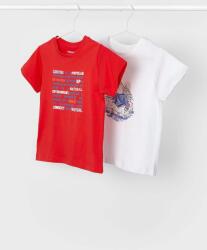 MAYORAL gyerek pamut póló 2 db piros, nyomott mintás - piros 92