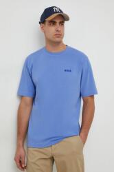 Boss Orange pamut póló férfi, sima - kék XL - answear - 21 990 Ft