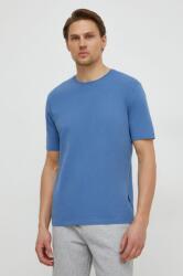 Sisley pamut póló férfi, sima - kék M - answear - 8 390 Ft