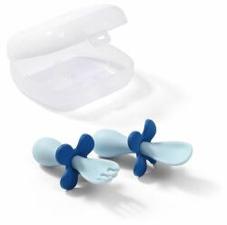  Baby Ono ergonomikus, bababiztos evőeszköz készlet tárolódobozzal - Kék