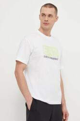 EA7 Emporio Armani pamut póló fehér, férfi, nyomott mintás - fehér M - answear - 31 990 Ft