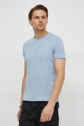 Sisley pamut póló férfi, sima - kék XL - answear - 8 390 Ft