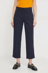 Tommy Hilfiger nadrág női, sötétkék, magas derekú egyenes - sötétkék 36 - answear - 28 990 Ft