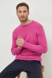 Benetton gyapjúkeverék pulóver könnyű, férfi, rózsaszín - rózsaszín L