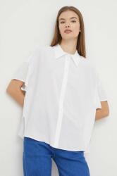 Benetton ing női, galléros, fehér, relaxed - fehér XS - answear - 14 390 Ft