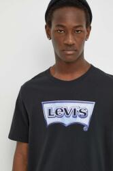 Levi's pamut póló fekete, férfi, nyomott mintás - fekete L - answear - 10 990 Ft