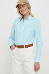 Ralph Lauren pamut ing női, galléros, relaxed - kék XL - answear - 41 990 Ft
