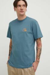 Quiksilver pamut póló férfi, nyomott mintás - kék M - answear - 10 190 Ft
