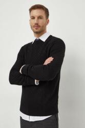 HUGO BOSS gyapjú pulóver könnyű, férfi, fekete - fekete M - answear - 62 990 Ft