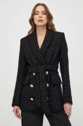 GUESS kabát MARIKA női, fekete, átmeneti, kétsoros gombolású, 4RGL21 9952Z - fekete 34