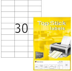 Topstick Etikett címke Topstick 70x29.7 mm szegély nélküli 100 ív 3000 db/doboz (8703)