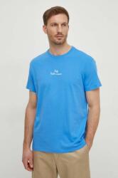 Ralph Lauren pamut póló férfi, sima - kék S - answear - 25 990 Ft
