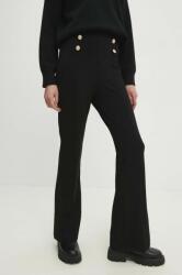Answear Lab nadrág női, fekete, magas derekú trapéz - fekete S - answear - 14 385 Ft