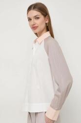 Giorgio Armani pamut ing női, galléros, fehér, regular - fehér S - answear - 47 990 Ft