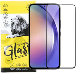  Samsung Galaxy A35 5G / A55 5G üvegfólia, tempered glass, előlapi, 9D, edzett, hajlított, fekete kerettel