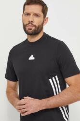 Adidas pamut póló fekete, férfi, nyomott mintás, IX5196 - fekete XL