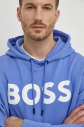 Boss Orange BOSS pamut melegítőfelső BOSS ORANGE férfi, nyomott mintás, kapucnis - kék XL