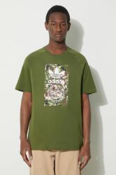 adidas Originals pamut póló zöld, férfi, nyomott mintás, IS0248 - zöld XL