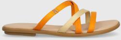 Tommy Hilfiger papucs TH STRAP FLAT SATIN SANDAL narancssárga, női, FW0FW08041 - narancssárga Női 40