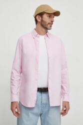 Benetton pamut ing férfi, legombolt galléros, rózsaszín, regular - rózsaszín XXL
