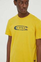 G-Star Raw pamut póló sárga, férfi, nyomott mintás - sárga L - answear - 11 990 Ft