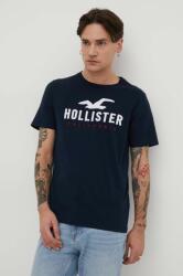 Hollister Co Hollister Co. pamut póló sötétkék, férfi, nyomott mintás - sötétkék S - answear - 7 590 Ft