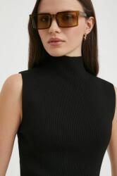Sisley top női, félgarbó nyakú, fekete - fekete XS