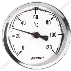  FERRO hőmérő hátsós 1/2″ 0-120 C 63 mm átmérőjű számlap (9T63120A)