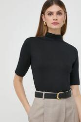 Boss t-shirt női, félgarbó nyakú, fekete - fekete L