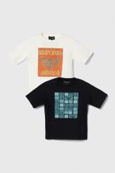 Giorgio Armani gyerek pamut póló 2 db sötétkék, nyomott mintás - sötétkék 166