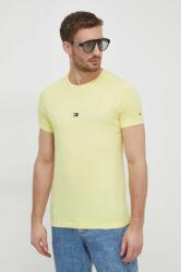 Tommy Hilfiger pamut póló sárga, férfi, nyomott mintás - sárga L