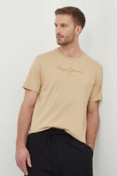 Pepe Jeans pamut póló Eggo bézs, nyomott mintás, PM508208 - bézs L - answear - 14 990 Ft