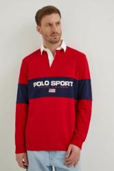 Ralph Lauren pamut hosszúujjú piros, sima, 710938458 - piros S