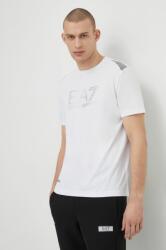 EA7 Emporio Armani t-shirt fehér, férfi, nyomott mintás - fehér L - answear - 18 990 Ft