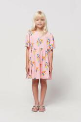 Bobo Choses gyerek ruha vászonkeverékből rózsaszín, mini, harang alakú - rózsaszín 149/155