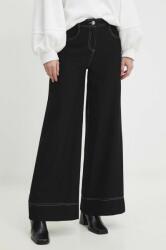 Answear Lab nadrág női, fekete, magas derekú széles - fekete S - answear - 15 585 Ft