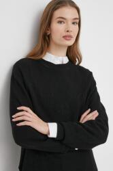 Benetton gyapjúkeverék pulóver könnyű, női, fekete - fekete L