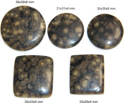 Cabochon Nebula Jasp Mineral Natural cu Gaura - Rotund - Patrat - 30-39x29-39x4-6 mm - 1 Buc