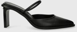 Calvin Klein bőr papucs PADDED CURVED STIL MULE PUMP 70 fekete, női, magassarkú, HW0HW01991 - fekete Női 36